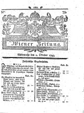 Wiener Zeitung 17931002 Seite: 1