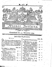 Wiener Zeitung 17931130 Seite: 1