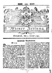 Wiener Zeitung 17970701 Seite: 1