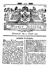 Wiener Zeitung 17970819 Seite: 1