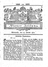 Wiener Zeitung 18000129 Seite: 1