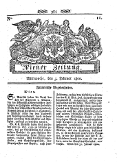 Wiener Zeitung 18000205 Seite: 1