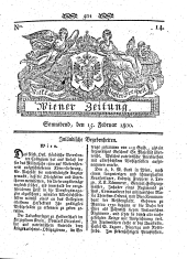 Wiener Zeitung 18000215 Seite: 1