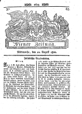 Wiener Zeitung 18000820 Seite: 1