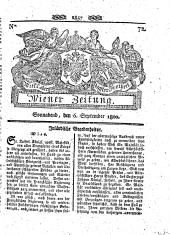 Wiener Zeitung 18000906 Seite: 1