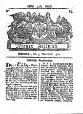 Wiener Zeitung 18001103 Seite: 1