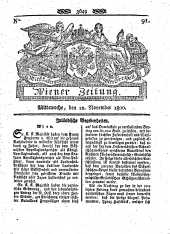 Wiener Zeitung 18001112 Seite: 1