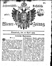 Wiener Zeitung 18080416 Seite: 1