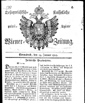 Wiener Zeitung 18090114 Seite: 1