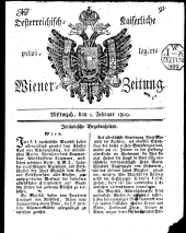 Wiener Zeitung 18090201 Seite: 1
