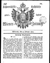 Wiener Zeitung 18090208 Seite: 1