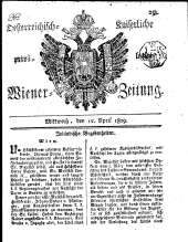 Wiener Zeitung 18090412 Seite: 1