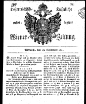 Wiener Zeitung 18110918 Seite: 1