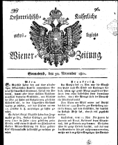Wiener Zeitung 18111130 Seite: 1