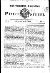 Wiener Zeitung 18130102 Seite: 1