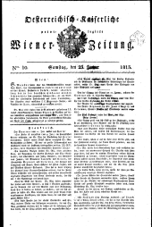 Wiener Zeitung 18130123 Seite: 1