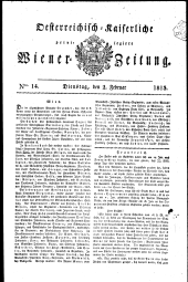 Wiener Zeitung 18130202 Seite: 1