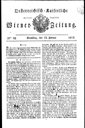 Wiener Zeitung 18130213 Seite: 1