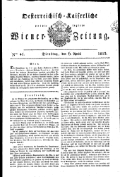 Wiener Zeitung 18130406 Seite: 1