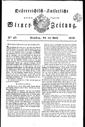 Wiener Zeitung 18130410 Seite: 1