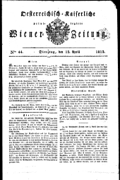 Wiener Zeitung 18130413 Seite: 1