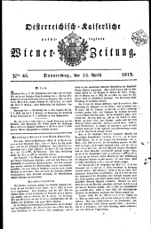 Wiener Zeitung 18130415 Seite: 1