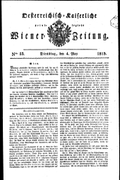 Wiener Zeitung 18130504 Seite: 1