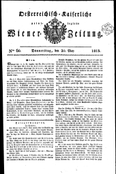 Wiener Zeitung 18130520 Seite: 1