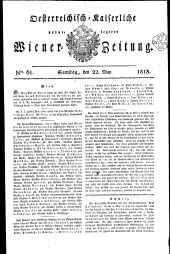 Wiener Zeitung 18130522 Seite: 1