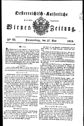 Wiener Zeitung 18130527 Seite: 1