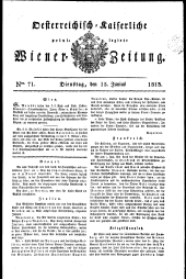 Wiener Zeitung 18130615 Seite: 1