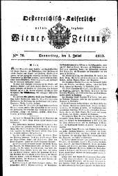 Wiener Zeitung 18130701 Seite: 1