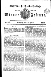 Wiener Zeitung 18130710 Seite: 1