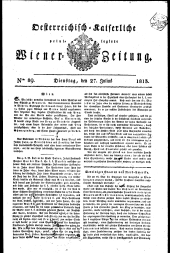 Wiener Zeitung 18130727 Seite: 1