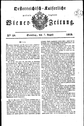Wiener Zeitung 18130807 Seite: 1