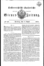 Wiener Zeitung 18130817 Seite: 1
