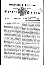 Wiener Zeitung 18130819 Seite: 1
