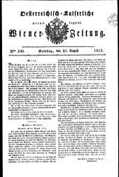 Wiener Zeitung 18130821 Seite: 1