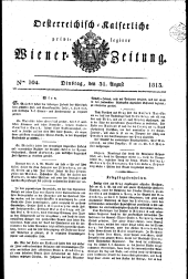 Wiener Zeitung 18130831 Seite: 1