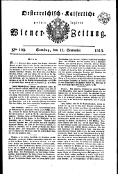 Wiener Zeitung 18130911 Seite: 1