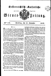 Wiener Zeitung 18130921 Seite: 1