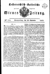 Wiener Zeitung 18130923 Seite: 1