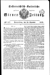 Wiener Zeitung 18130930 Seite: 1