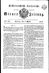 Wiener Zeitung 18131004 Seite: 1