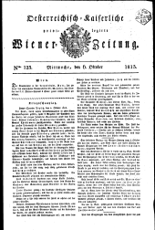 Wiener Zeitung 18131006 Seite: 1