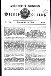 Wiener Zeitung 18131015 Seite: 1
