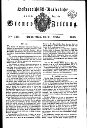 Wiener Zeitung 18131021 Seite: 1