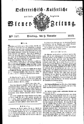 Wiener Zeitung 18131109 Seite: 1