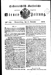 Wiener Zeitung 18131111 Seite: 1