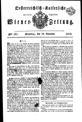 Wiener Zeitung 18131113 Seite: 1